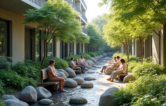湾岸エリアオフィス中庭の海洋庭園